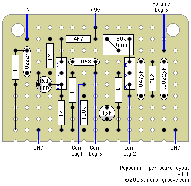 Peppermill perfboard layout